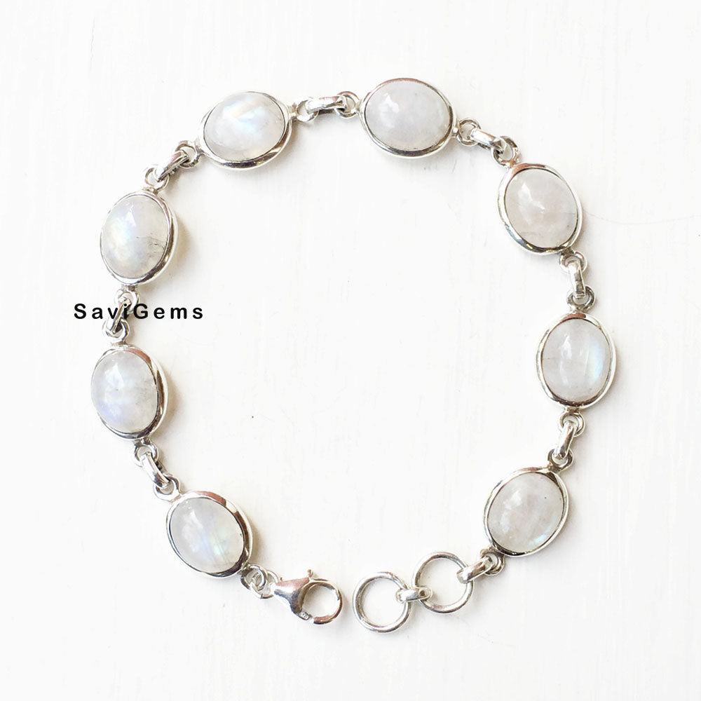 Newest Sterling Silver Moonstone Bracelet