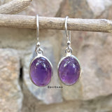 Amethyst Dainty Oval Sterling Silver Earring