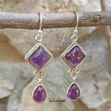 Amethyst Kite 925 Drop Sterling Silver Earring