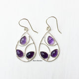 Amethyst Leaf 925 Sterling Silver Earring