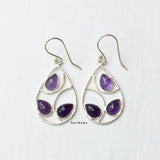 Amethyst Leaf 925 Sterling Silver Earring