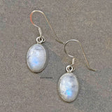 Rainbow Moonstone Oval Sterling Silver Earring