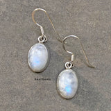 Rainbow Moonstone Oval Sterling Silver Earring