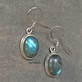 Labradorite Oval Sterling Silver Earring