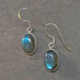 Labradorite Oval Sterling Silver Earring