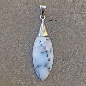 Merlinite Agate Sterling Silver Pendant