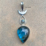 Labradorite Half Moon Sterling Silver Pendant