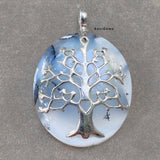 Merlinite Agate Tree of Life Sterling Silver Pendant