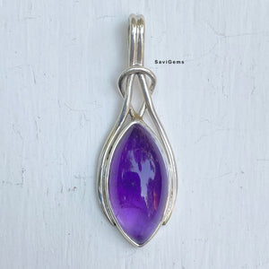 Amethyst Knot 925 Sterling Silver Pendant