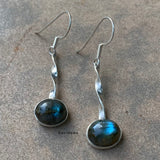 Labradorite Twisted Sterling Silver Earring