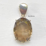 Natural Smoky Quartz Oval Sterling Silver Pendant