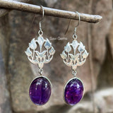 Amethyst Flower Sterling Silver Earring