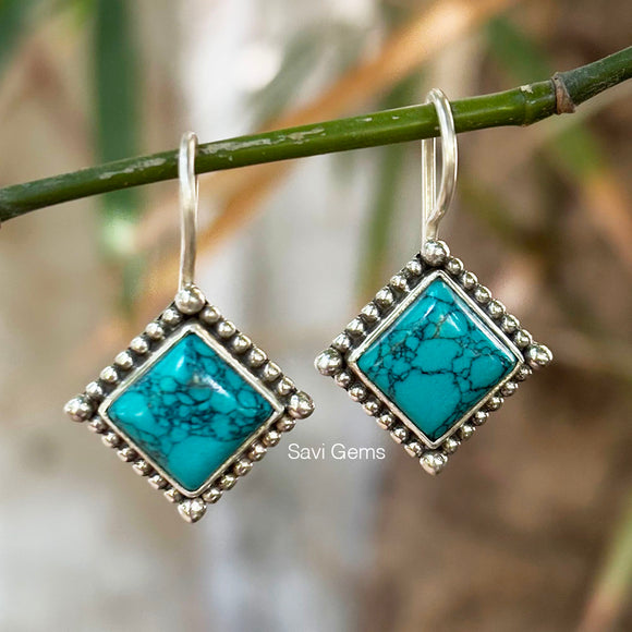 Turquoise Kite Sterling Silver Earring