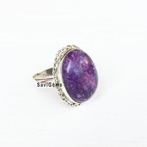 Charoite Sterling Silver Ring